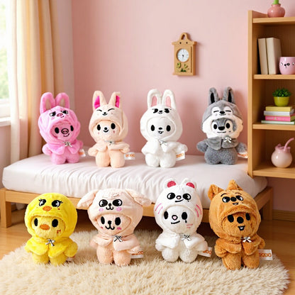 CHANBIN, HYUNJIN,SEUGMIN,HAN,LEEKNOW,I.N, FELIX,BANGCHAN- SKZOO PLUSHIES