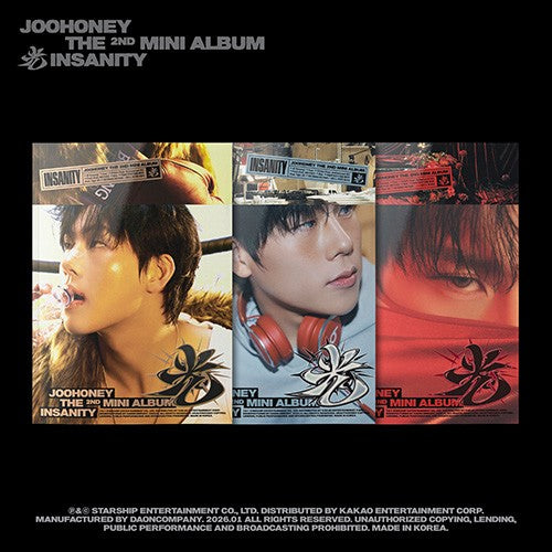 (MONSTA X) JOOHONEY – THE 2ND MINI ALBUM [光 (INSANITY)] (링 위의 호랑이 VER. / 미쳐야 빛난다 VER. / IN RED VER.)